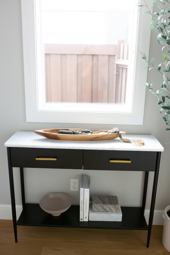 home tour - entry way table
